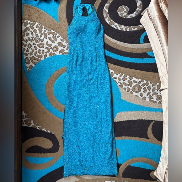 Scala Turquoise Beaded Dress - Picture 2 of 16